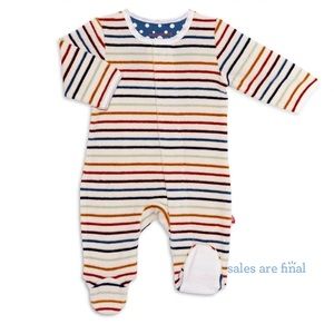 Magnetic Me multi stripe velour magnetic footie